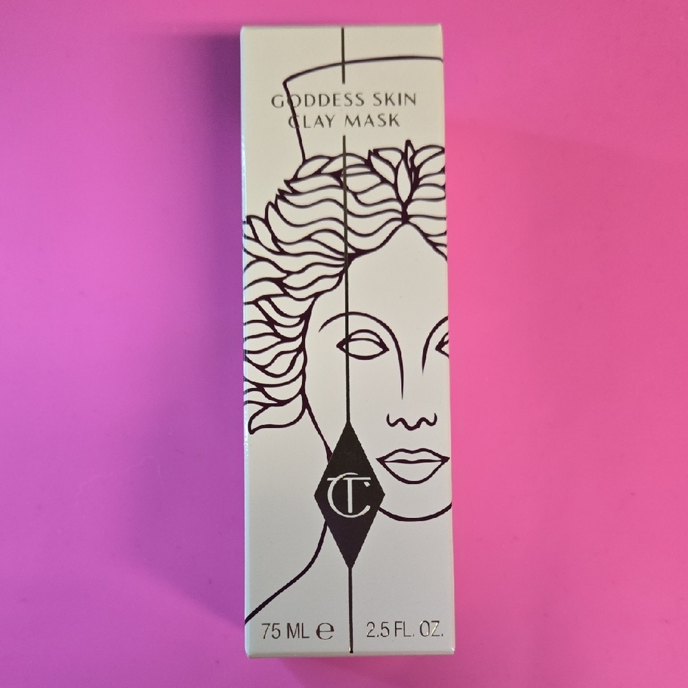 Charlotte Tilbury Goddess Skin Clay Mask with Black and White Design